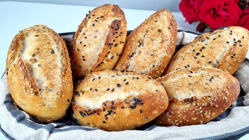 Multi-Seed Bread Rolls - Crispy Crust with Toasted Seeds