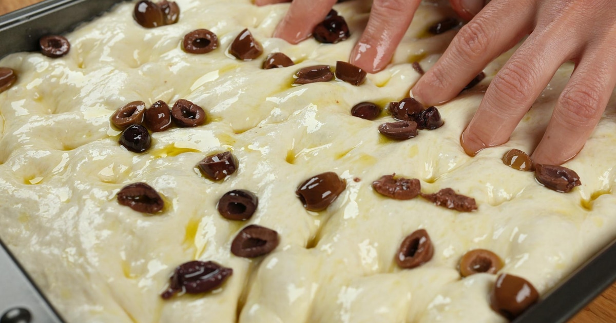 Olive Focaccia - Same Day Recipe Recipe | Food Language