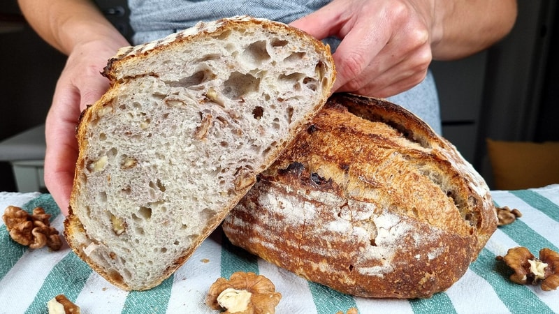 Sourdough Walnut Bread - Perfect Crust & Soft Crumb