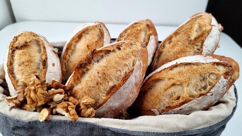 Quick Bread with Walnuts - Crispy Crust & Toasted Nuts